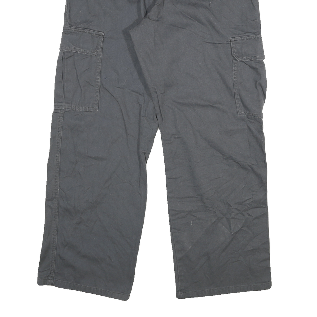 DICKIES Mens Relaxed Black Cargo Trousers W32 L30 Workwear Durable Zip Closure