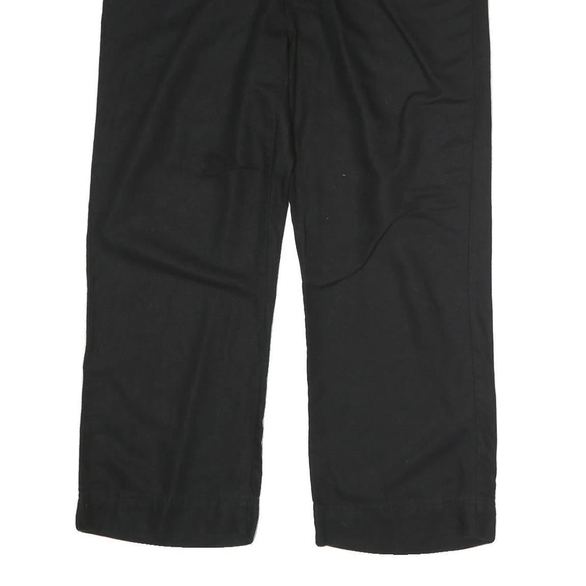 CALVIN KLEIN Womens Cotton Blend Black Regular Straight Trousers W32 L27 Smart