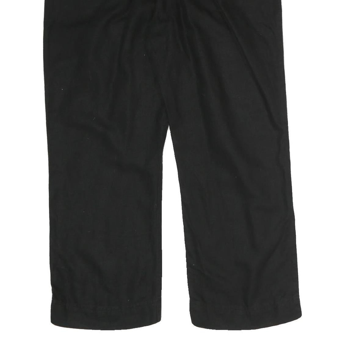 CALVIN KLEIN Womens Cotton Blend Black Regular Straight Trousers W32 L27 Smart