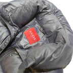 GUESS Womens Grey Puffer Jacket M Polyester Blend Zip Plain Casual Outerwear