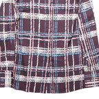 JAEGER Womens Plum Blue Pink Checked Long Sleeve Round Neck Shirt M Elegant