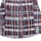 JAEGER Womens Plum Blue Pink Checked Long Sleeve Round Neck Shirt M Elegant