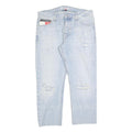 TOMMY HILFIGER Mens Regular Fit Straight Denim Light Blue W34 L27 Casual Button