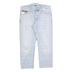 TOMMY HILFIGER Mens Regular Fit Straight Denim Light Blue W34 L27 Casual Button