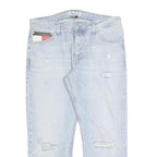 TOMMY HILFIGER Mens Regular Fit Straight Denim Light Blue W34 L27 Casual Button