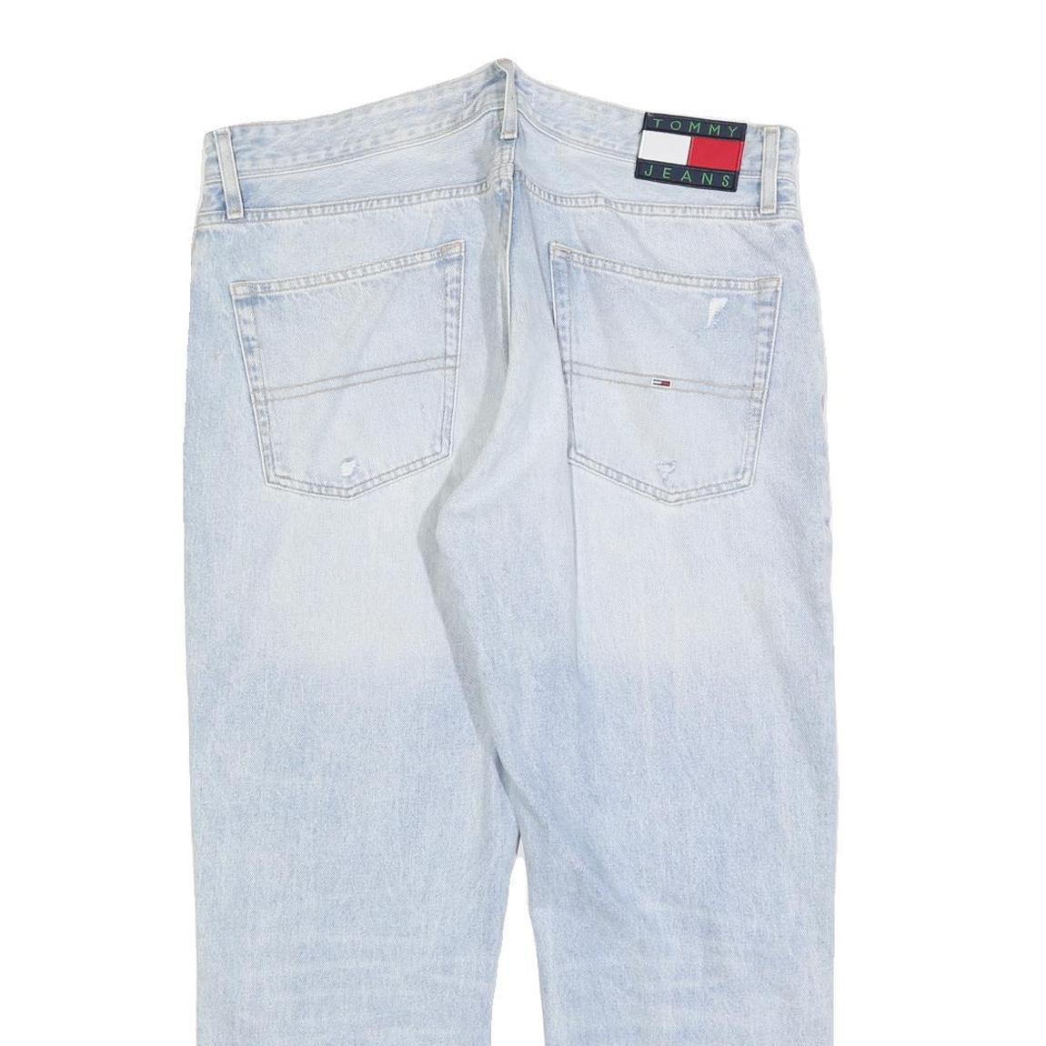 TOMMY HILFIGER Mens Regular Fit Straight Denim Light Blue W34 L27 Casual Button