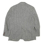 Mens Grey Herringbone Jacket M Cotton Blend Classic Button Closure Formal