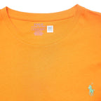 POLO RALPH LAUREN Mens Orange Cotton Blend Classic T-Shirt XL Crew Neck Short