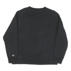 CHAMPION Mens Black Cotton Blend Crew Neck Sweatshirt L Classic Logo Pullover
