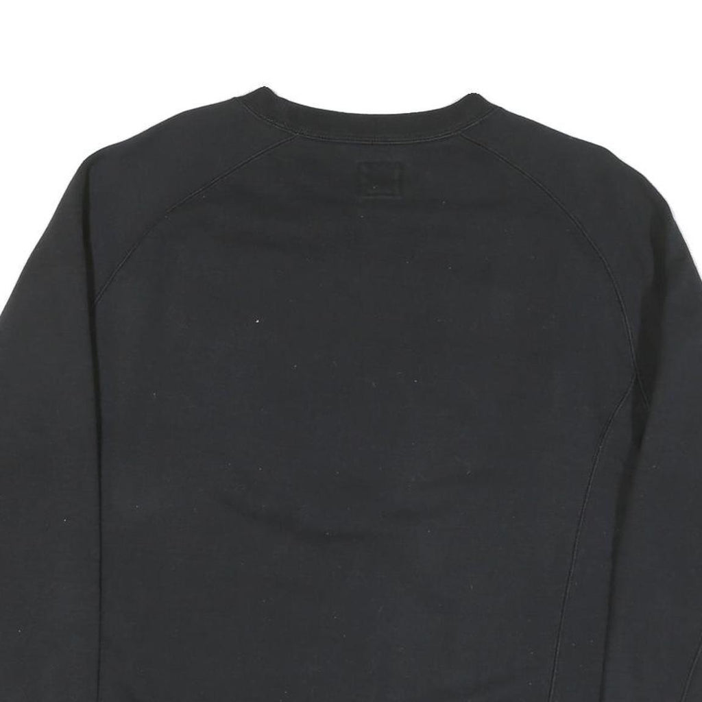 CHAMPION Mens Black Cotton Blend Crew Neck Sweatshirt L Classic Logo Pullover