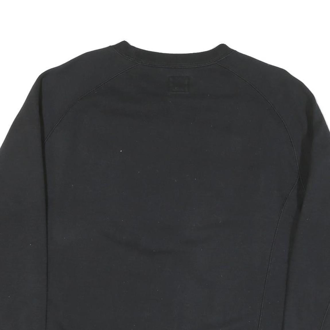 CHAMPION Mens Black Cotton Blend Crew Neck Sweatshirt L Classic Logo Pullover