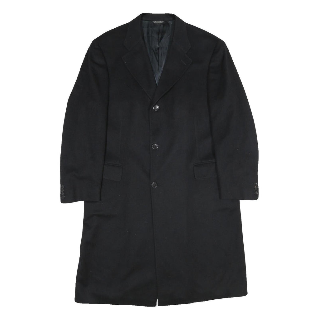 MICHELANELO Mens Black Classic Cashmere Button Jacket L Wool Blend Formal