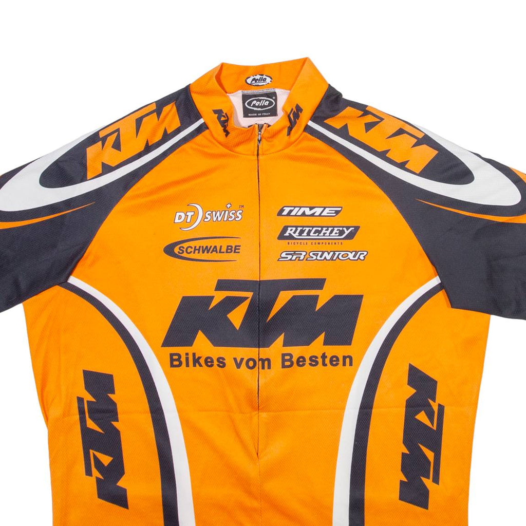 PELLA Mens Jersey Orange 1/2 Zip L