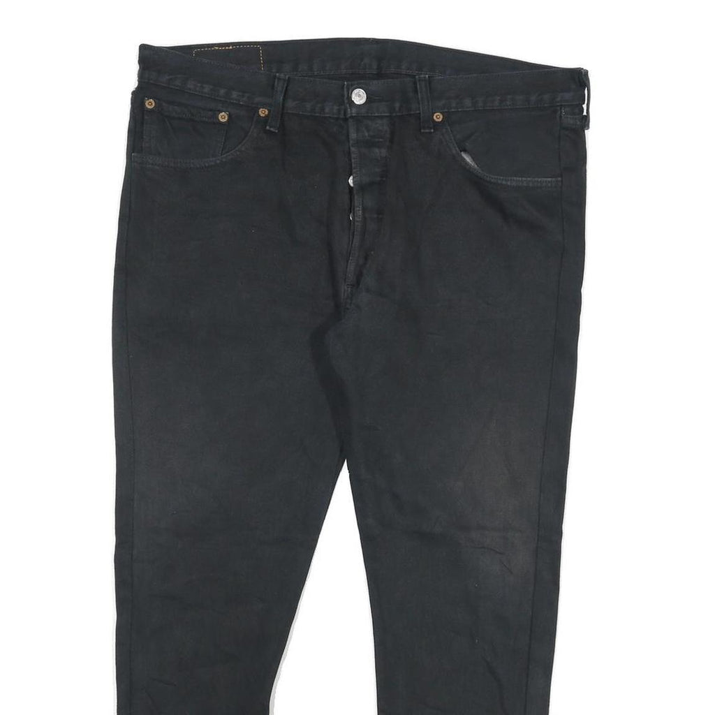 LEVI'S 501 Mens Black Slim Jeans Denim W36 L26 Button Classic Fit