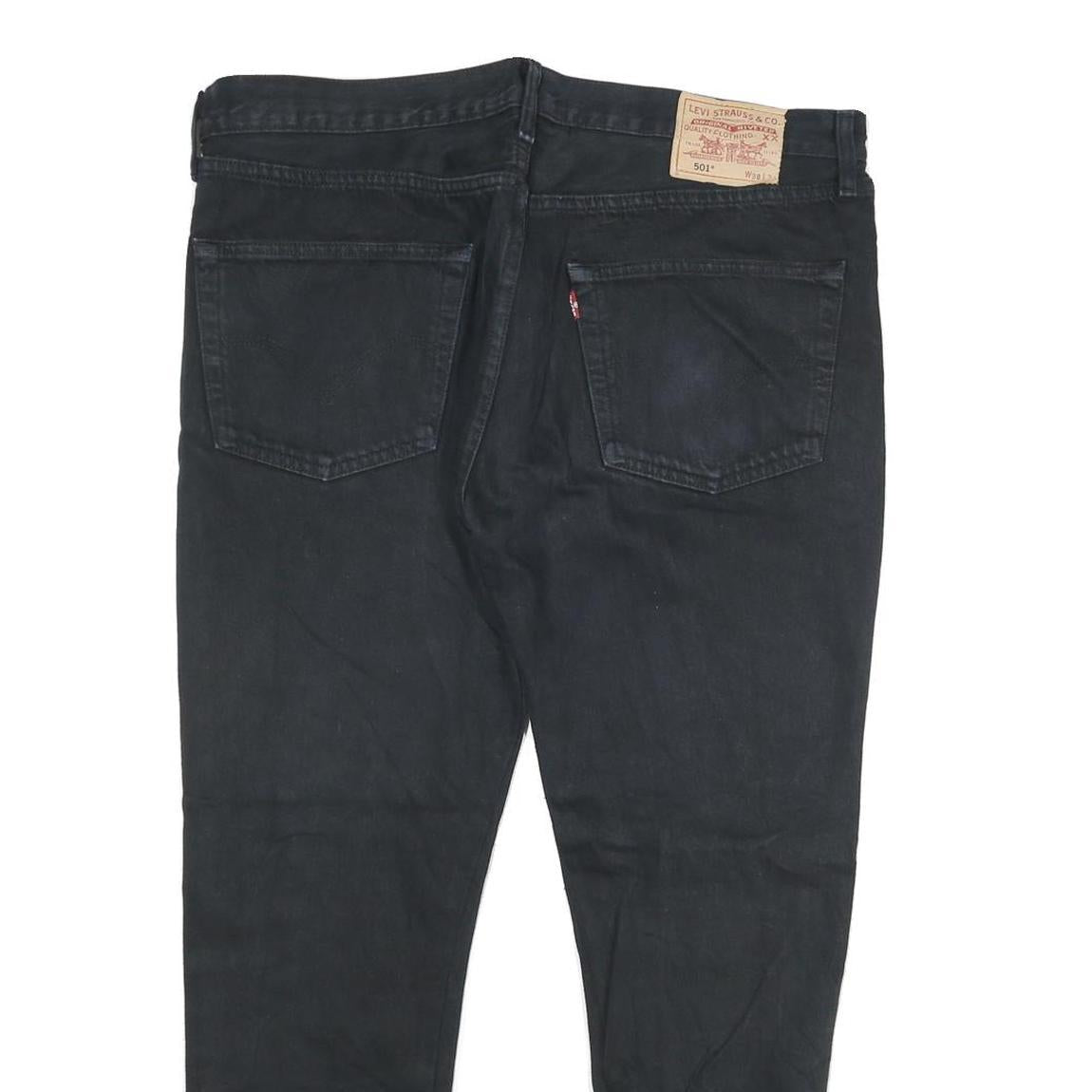 LEVI'S 501 Mens Black Slim Jeans Denim W36 L26 Button Classic Fit