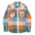 LEVI'S Mens Blue & Orange Check Cotton Shirt L Casual Button Pocket
