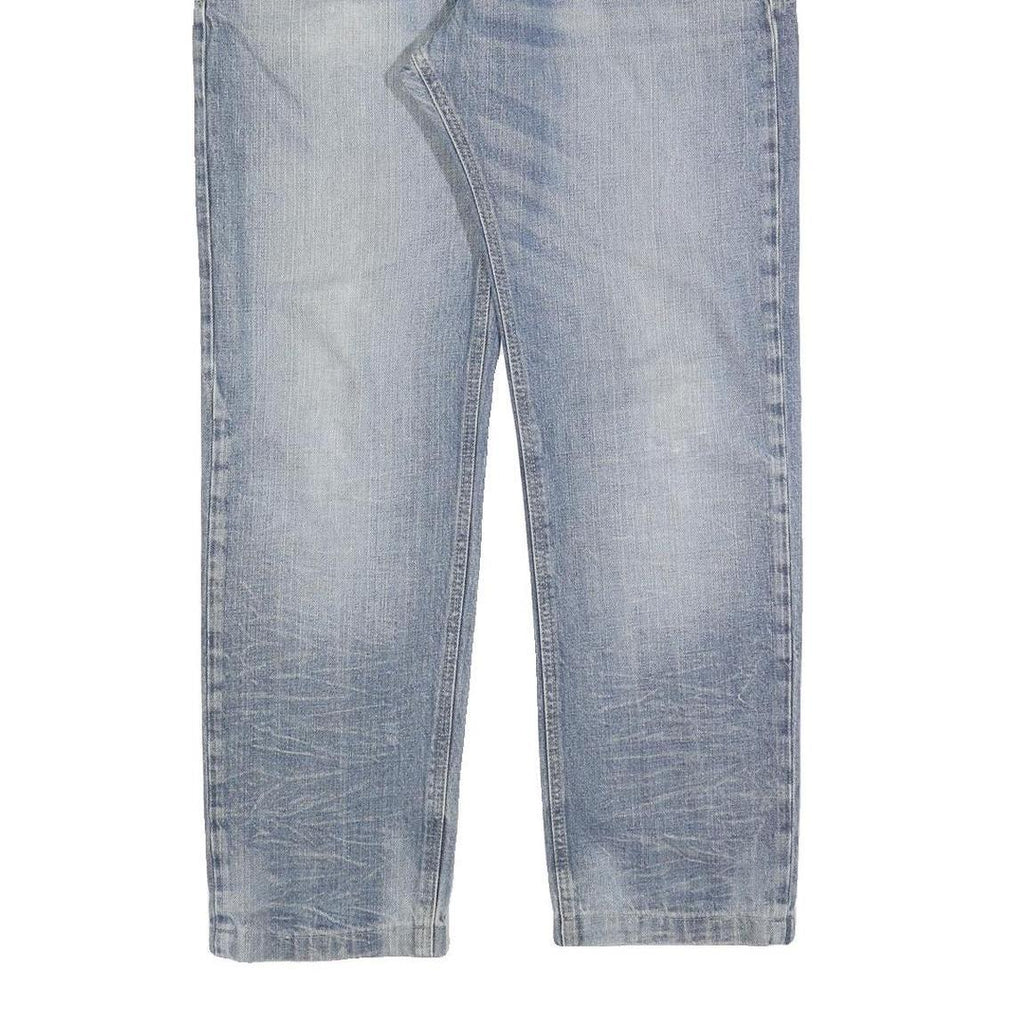 NEW CARGO Mens Cotton Blue Regular Straight Denim W34 L30 Button Closure Jeans