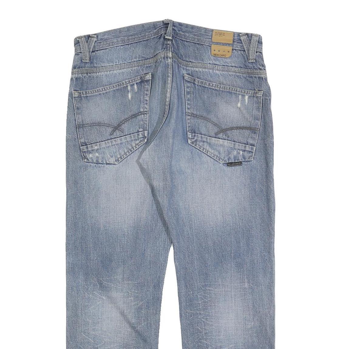 NEW CARGO Mens Cotton Blue Regular Straight Denim W34 L30 Button Closure Jeans