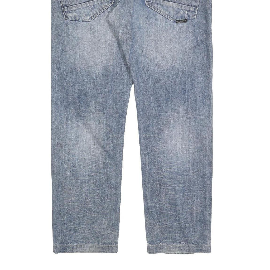 NEW CARGO Mens Cotton Blue Regular Straight Denim W34 L30 Button Closure Jeans