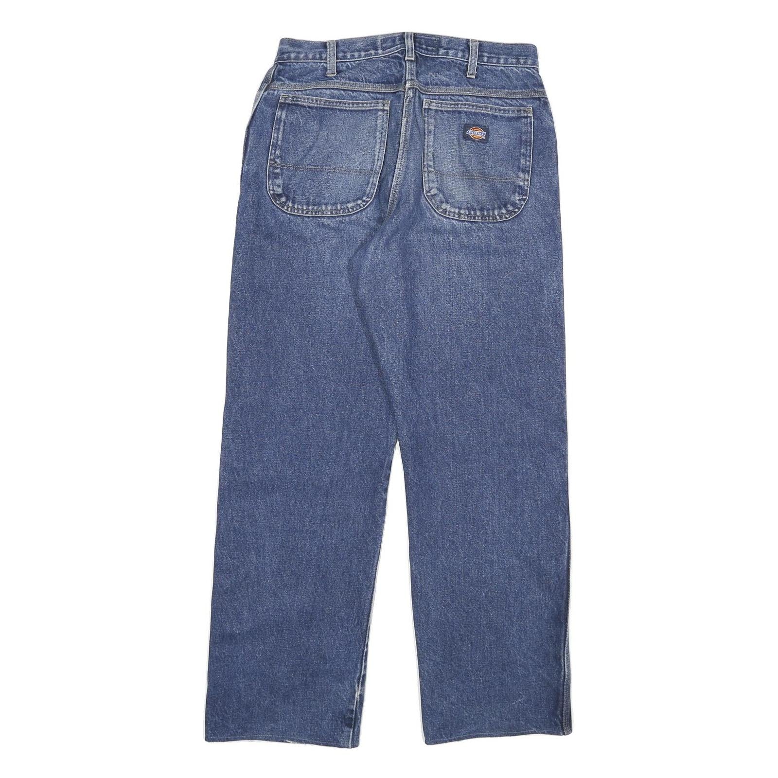 DICKIES Mens Jeans Blue Regular Straight Denim Medium W30 L31 Durable Cotton