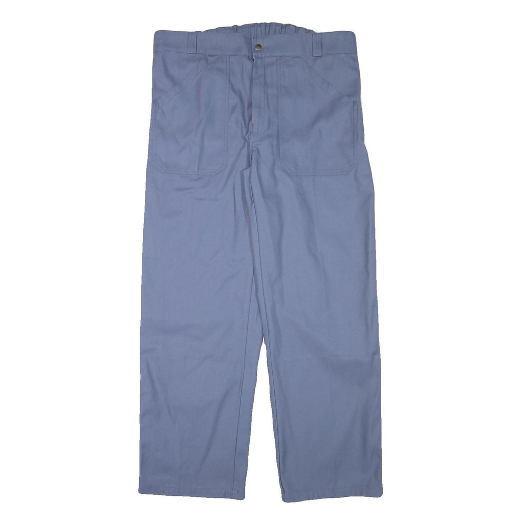 ASTRATEX Mens Blue Regular Straight Trousers W37 L31 Polyester Blend Zip Casual