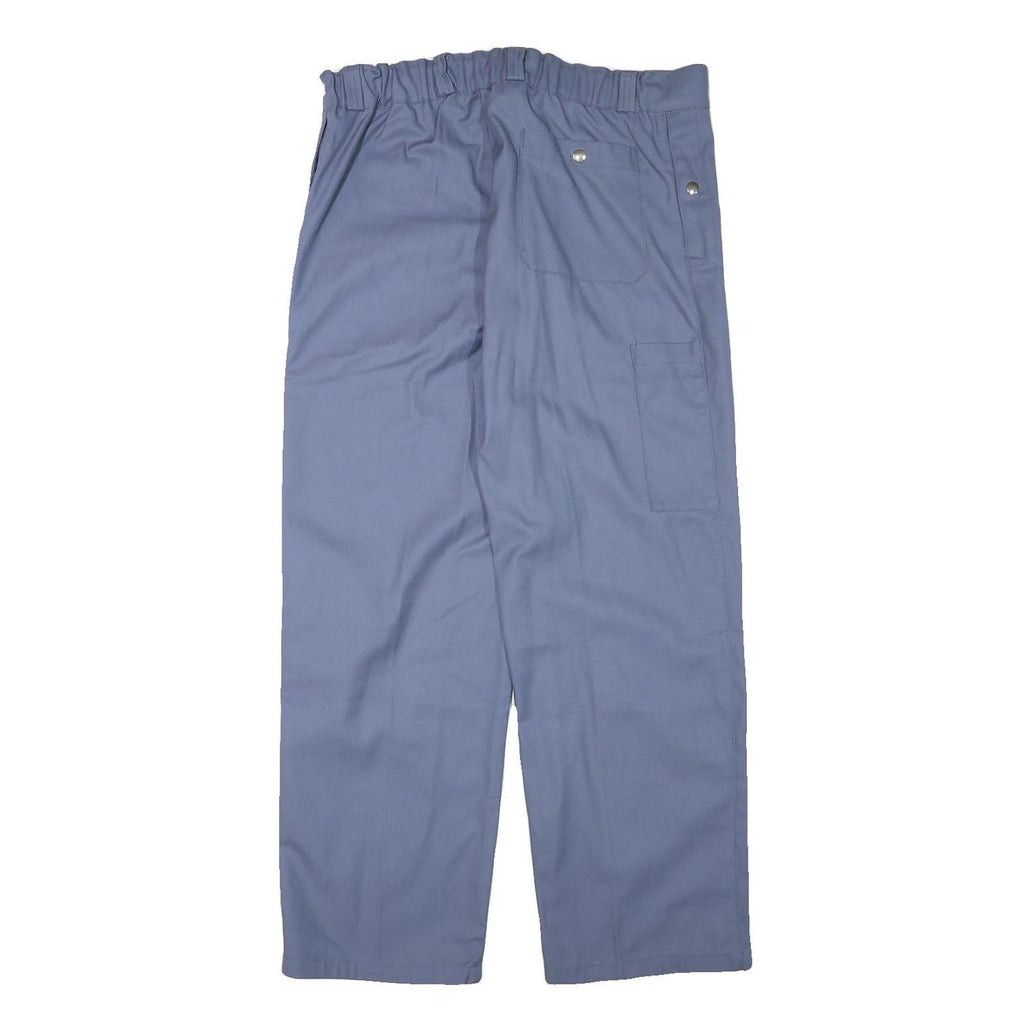 ASTRATEX Mens Blue Regular Straight Trousers W37 L31 Polyester Blend Zip Casual