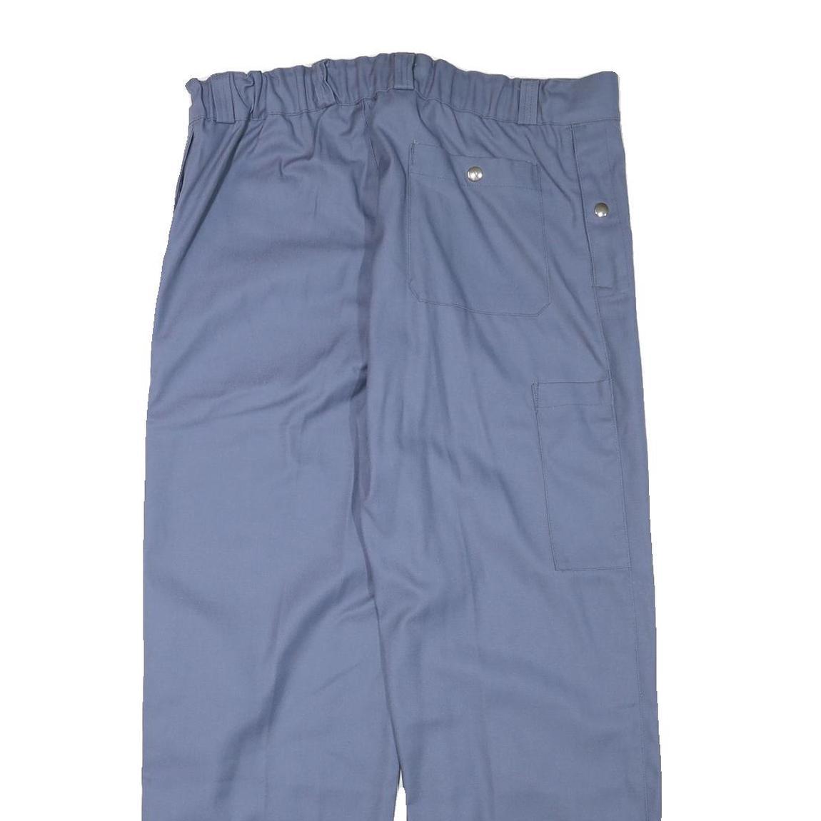 ASTRATEX Mens Blue Regular Straight Trousers W37 L31 Polyester Blend Zip Casual