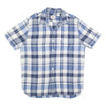 LEVI'S Mens Blue & White Check Short Sleeve Shirt M Casual Summer Linen Blend