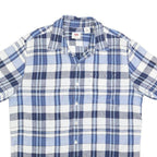 LEVI'S Mens Blue & White Check Short Sleeve Shirt M Casual Summer Linen Blend