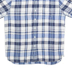 LEVI'S Mens Blue & White Check Short Sleeve Shirt M Casual Summer Linen Blend