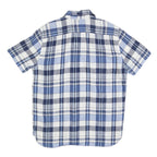 LEVI'S Mens Blue & White Check Short Sleeve Shirt M Casual Summer Linen Blend
