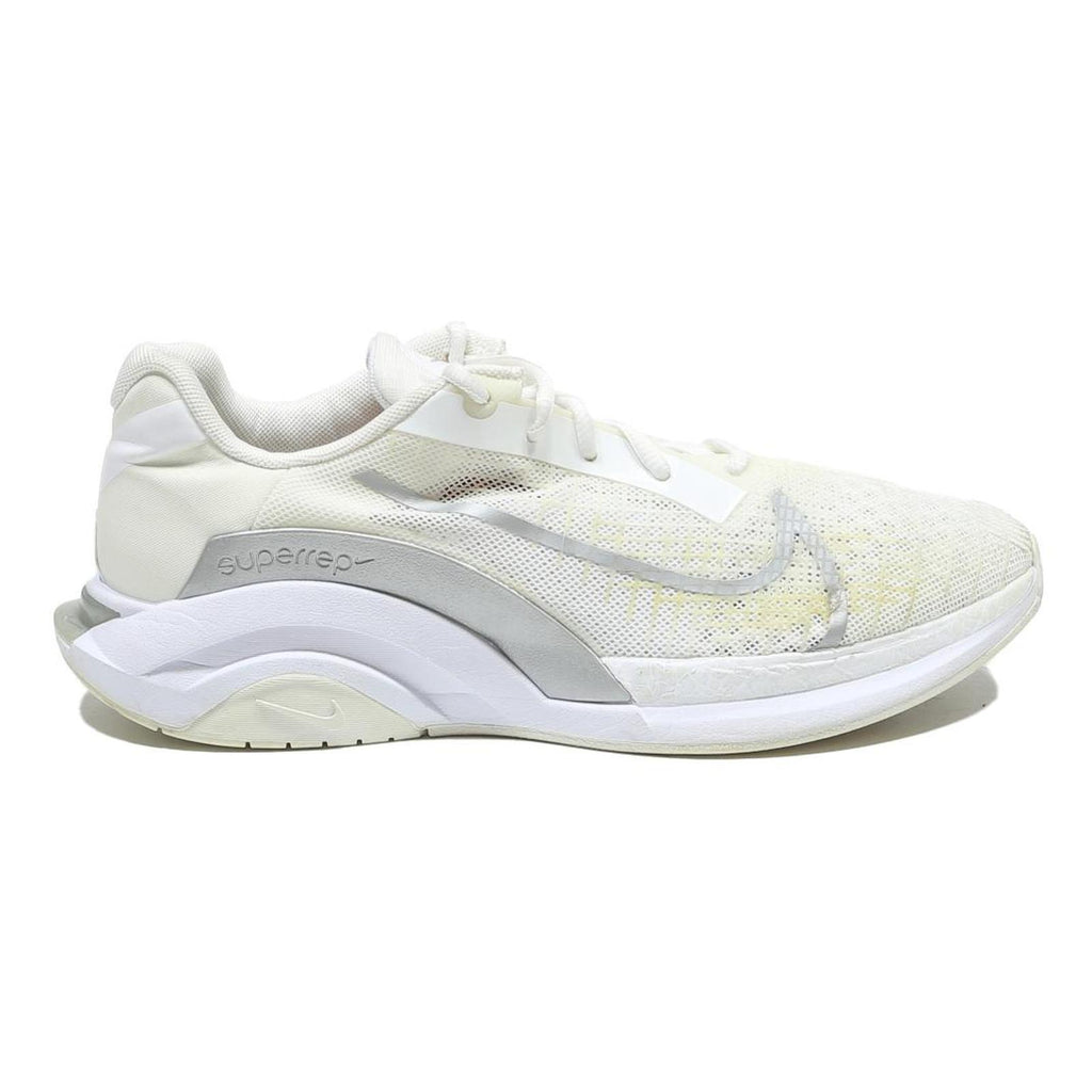 NIKE SuperRep Womens Performance Trainers Lace-Up Synthetic UK 7.5 White Silver