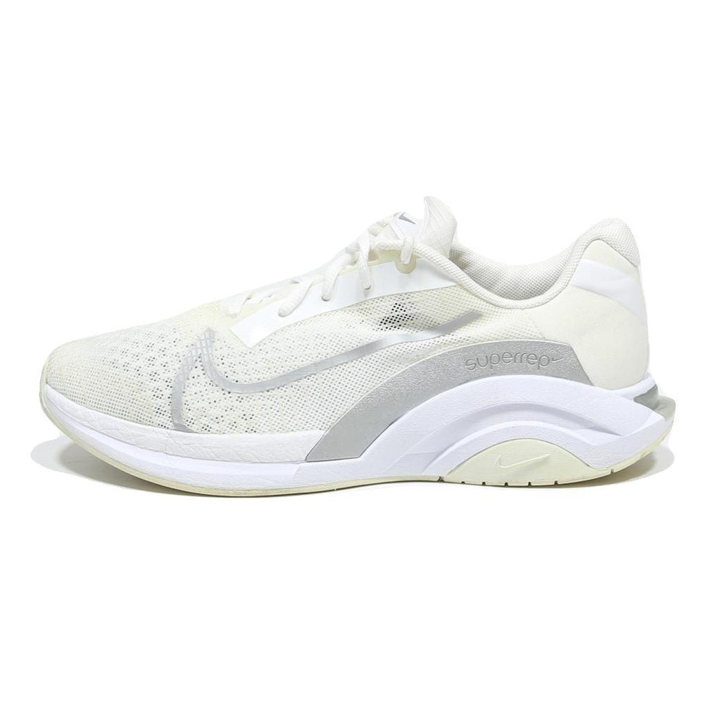 NIKE SuperRep Womens Performance Trainers Lace-Up Synthetic UK 7.5 White Silver
