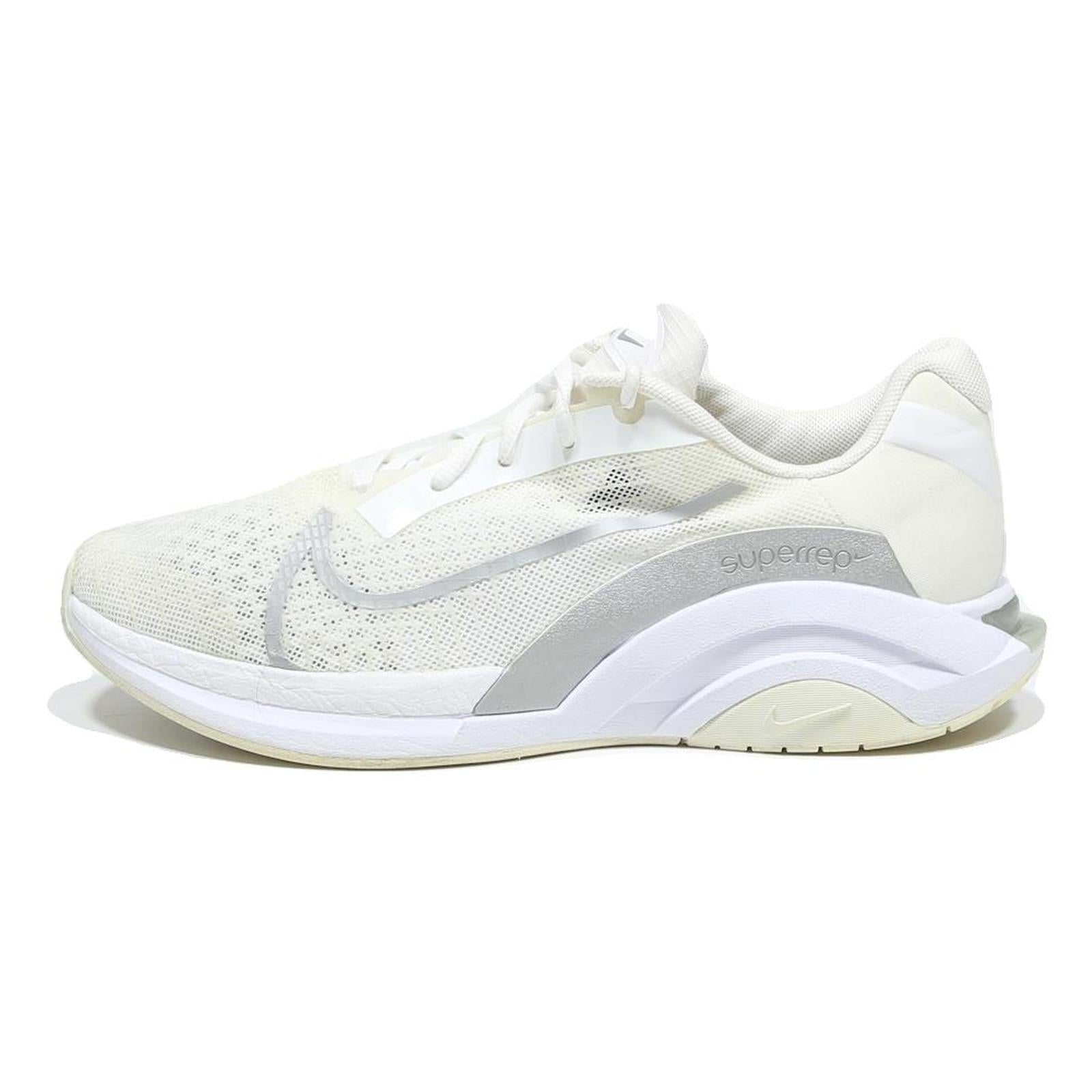 NIKE SuperRep Womens Performance Trainers Lace-Up Synthetic UK 7.5 White Silver