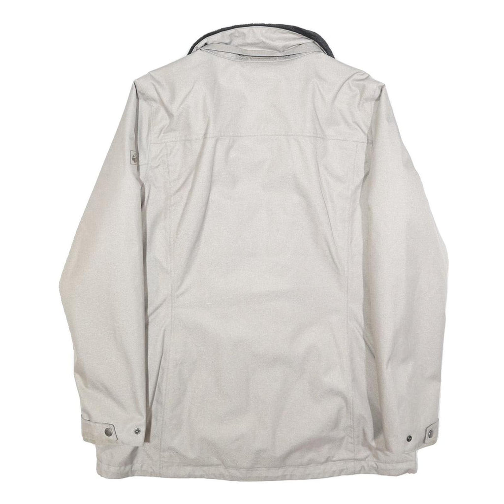 JACK WOLFSKIN Womens White Jacket L Polyester Blend Zip Outdoor Warm Winter