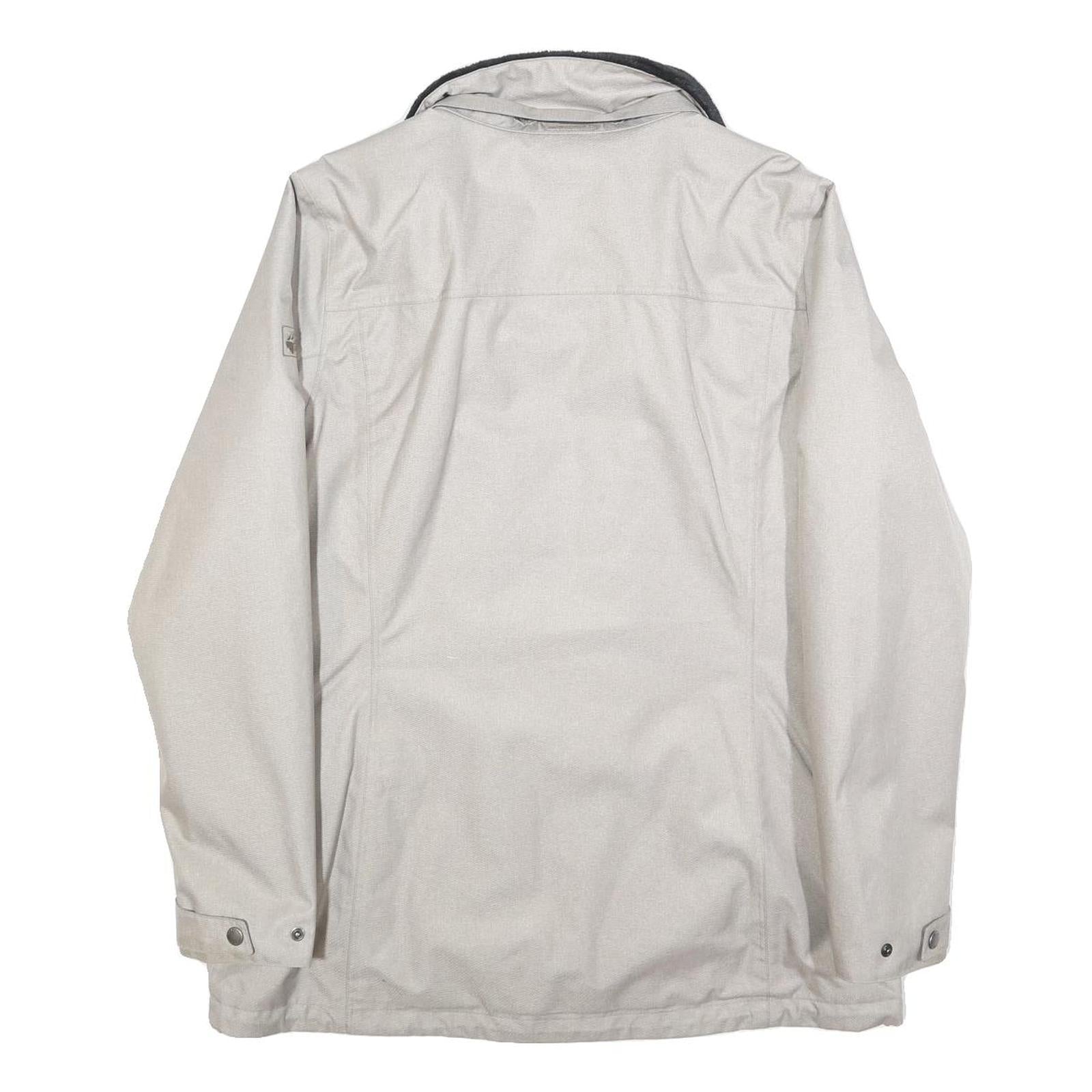 JACK WOLFSKIN Womens White Jacket L Polyester Blend Zip Outdoor Warm Winter