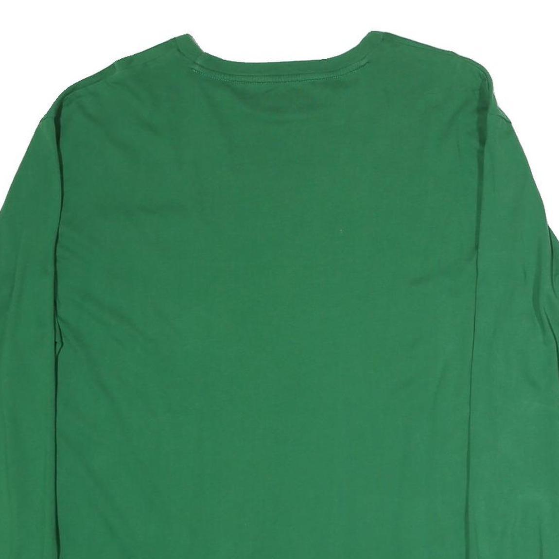 POLO RALPH LAUREN Mens Green Long Sleeve T-Shirt Crew Neck Pocket L Cotton