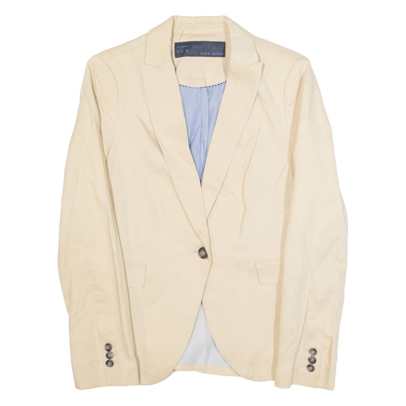 ZARA BASIC Womens Blazer Jacket Cream S