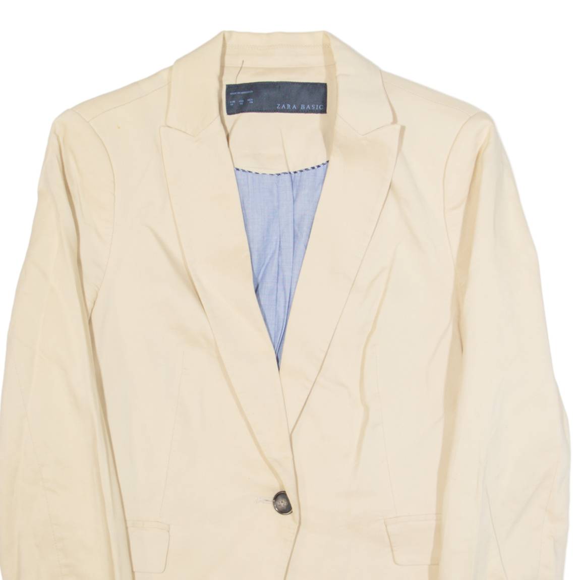ZARA BASIC Womens Blazer Jacket Cream S