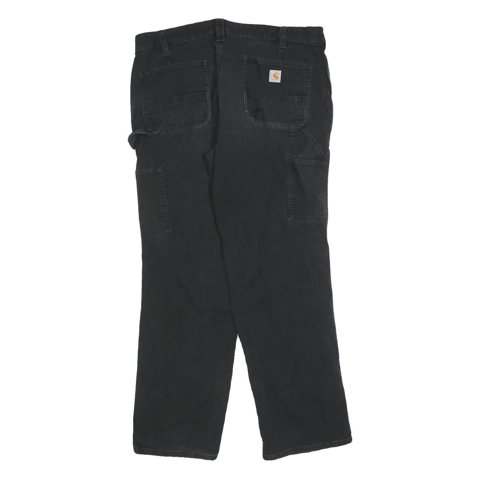 CARHARTT Womens Regular Black Cotton Blend Regular Leg Trousers W36 L32 Workwear