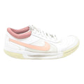 NIKE Womens Court Leather Trainers White & Pastel Pink UK 6 Casual Sports Retro