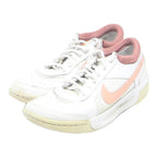 NIKE Womens Court Leather Trainers White & Pastel Pink UK 6 Casual Sports Retro