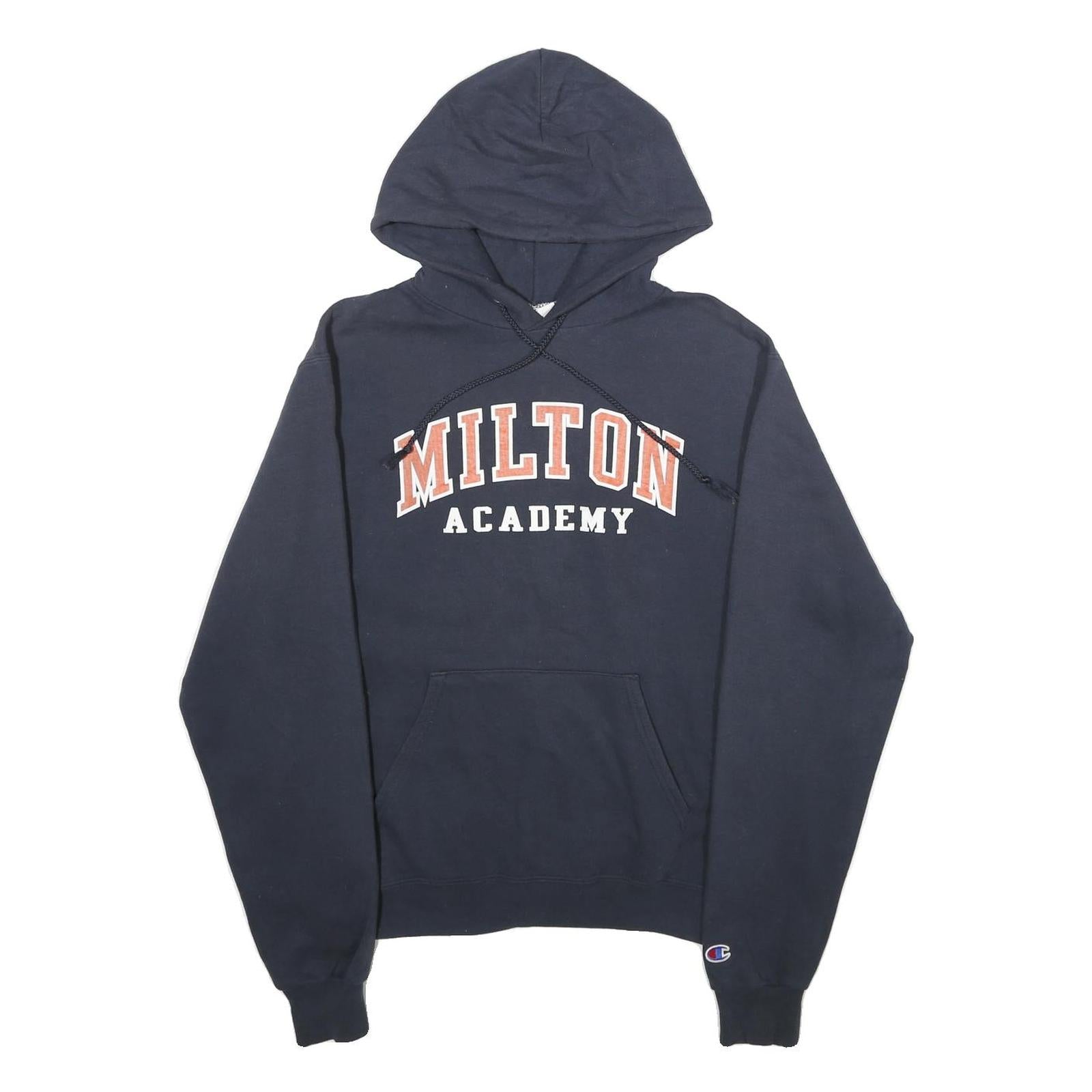 CHAMPION Mens Navy Miloton Academy Pullover Hoodie S Cotton Blend Casual