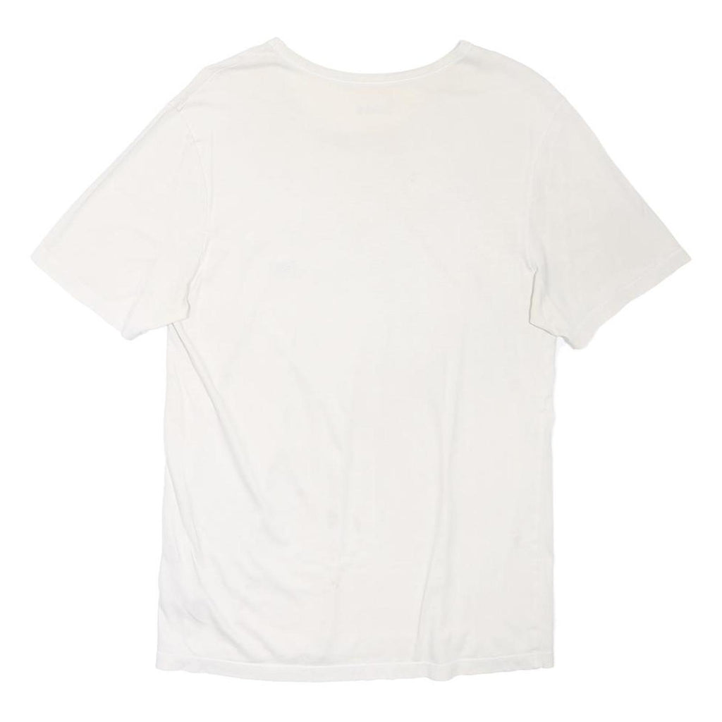BOSS Mens White L Short Sleeve Crew Neck Plain Cotton Blend T-Shirt