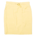 Belted Womens Straight Skirt Yellow Knee Length M