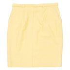 Belted Womens Straight Skirt Yellow Knee Length M