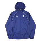 ADIDAS Mens Blue Nylon Jacket S Zip Hooded Plain Sportswear Lightweight