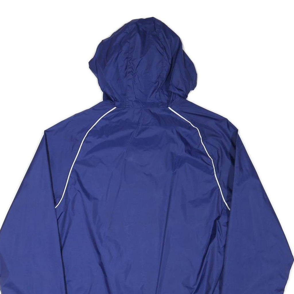 ADIDAS Mens Blue Nylon Jacket S Zip Hooded Plain Sportswear Lightweight