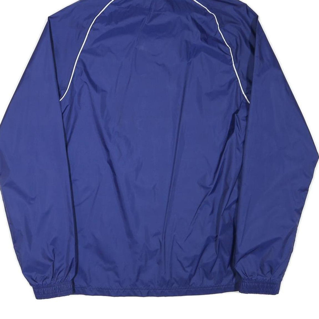 ADIDAS Mens Blue Nylon Jacket S Zip Hooded Plain Sportswear Lightweight