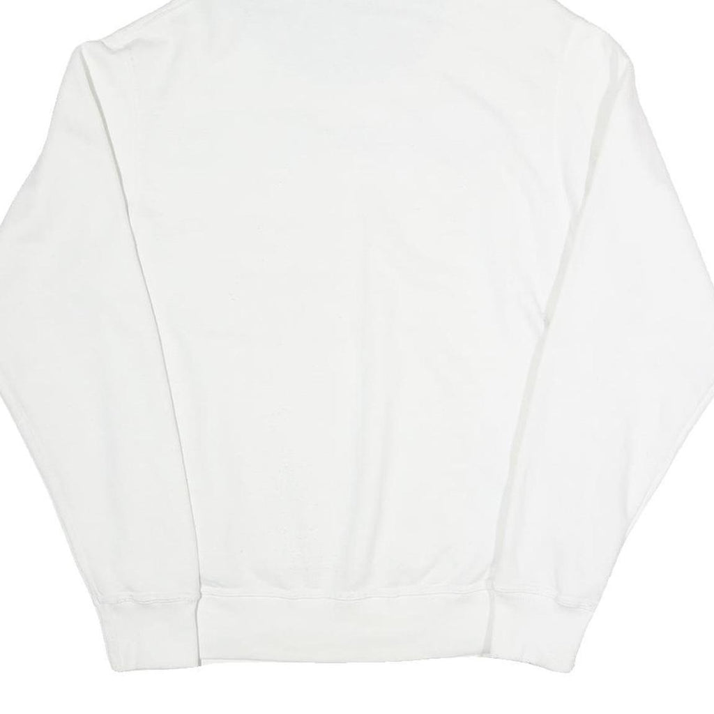 CHAMPION Mens White Cotton Blend Pullover Hoodie S Logo Script Chest